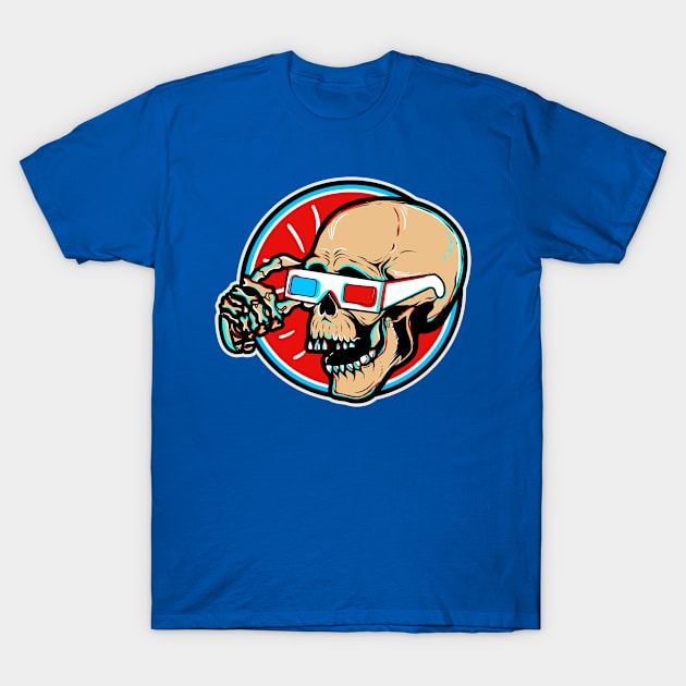 3D Glasses Skull Pop Art Ave T-Shirt by Pop Art Ave